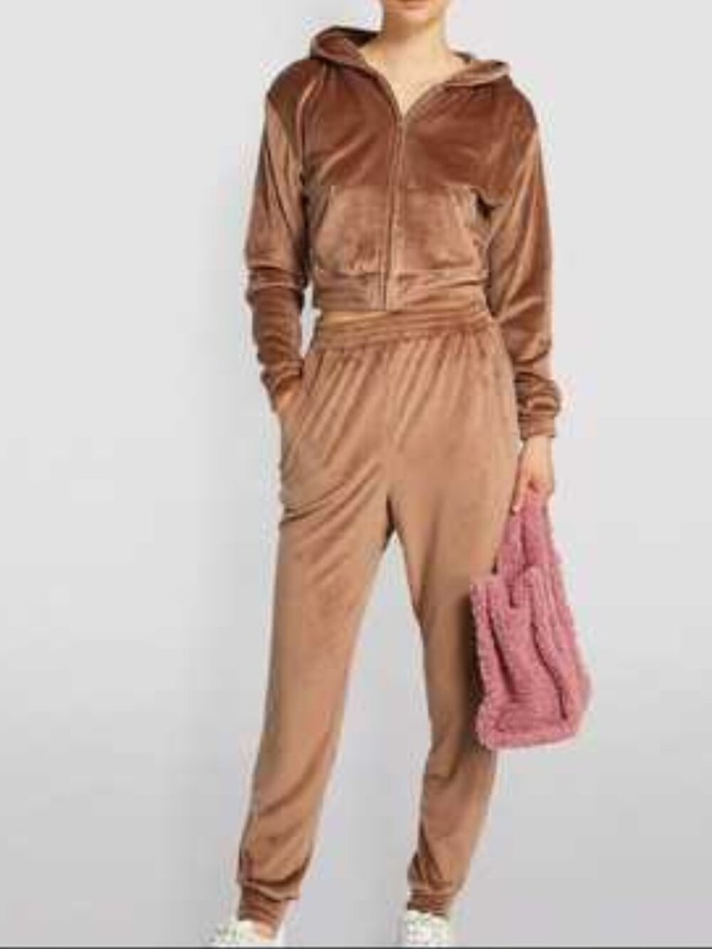 SKIMS Velour Lounge Jogger Set in Sienna Brown